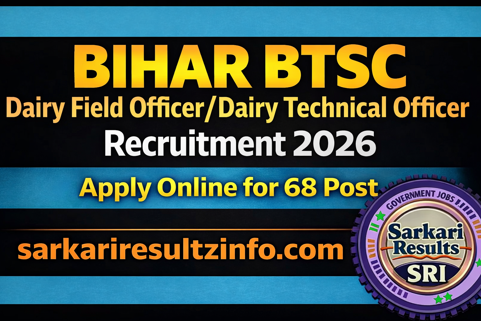 Bihar BTSC Dairy Recruitment 2026 banner