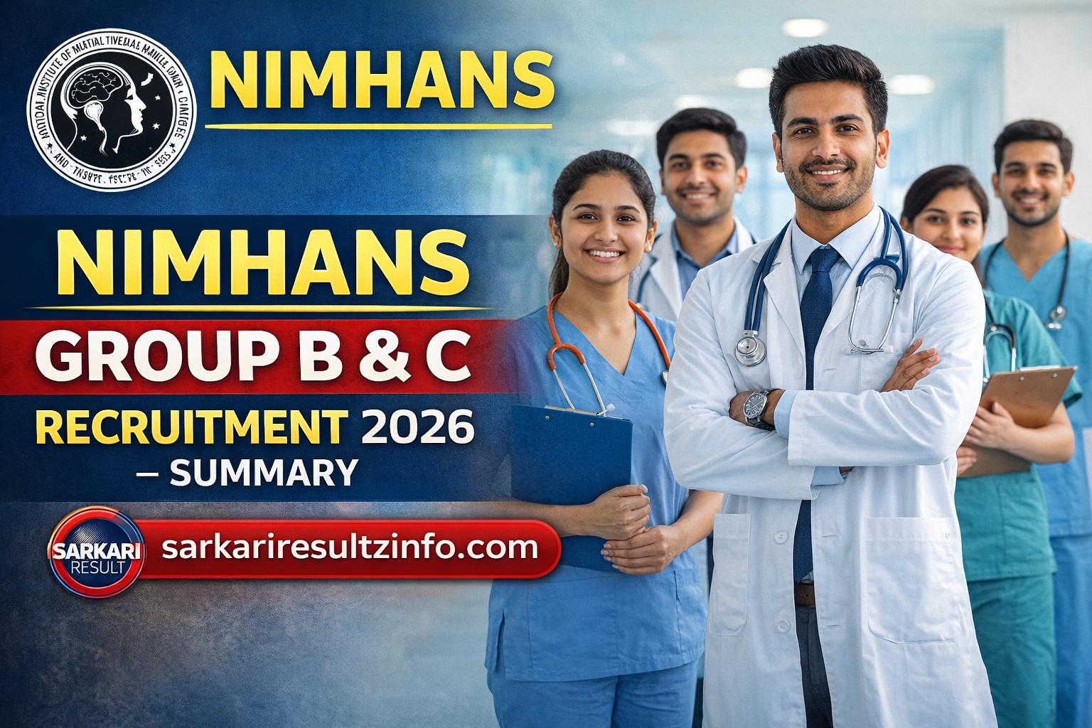NIMHANS Group B & C Recruitment 2026 - summary