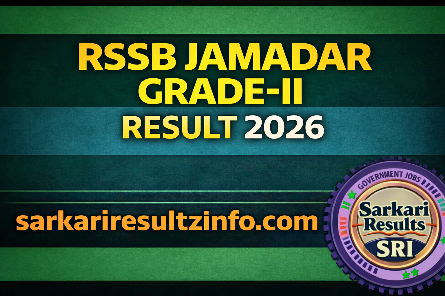 RSSB Jamadar Grade II 2026 recruitment update banner