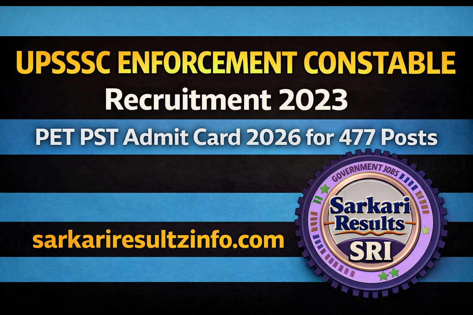 UPSSSC Enforcement Constable PET PST Admit Card 2026 banner